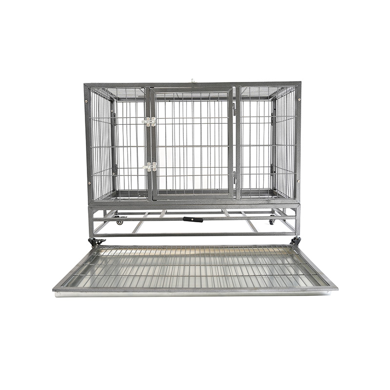 DH120-2 Heavy Duty Metal Dog Cage Pet Crate With Abs Tray