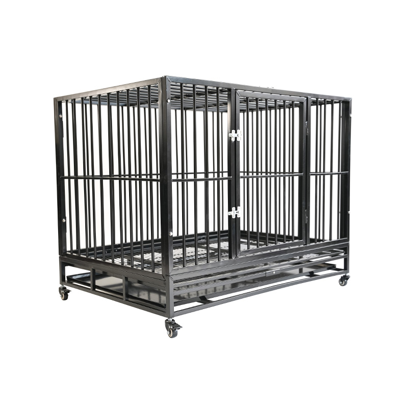 DH121-3 Heavy Duty Metal Pet Cage 2 Doors With ABS Tray