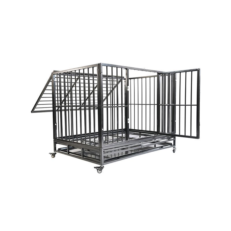 DH121-3 Heavy Duty Metal Pet Cage 2 Doors With ABS Tray