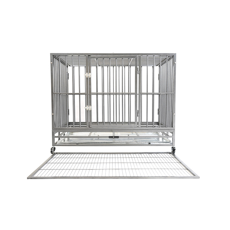 DH121-3 Heavy Duty Metal Pet Cage 2 Doors With ABS Tray