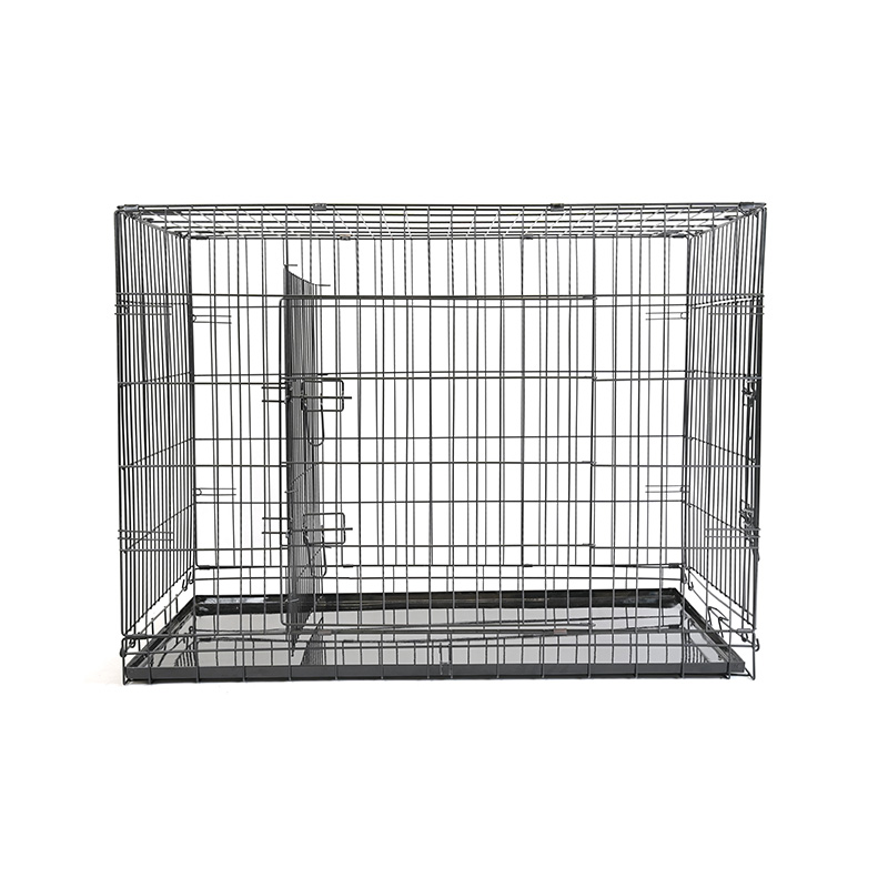 DH016-4 2 Door Iron Tray Metal Pet Cage Dog Crate