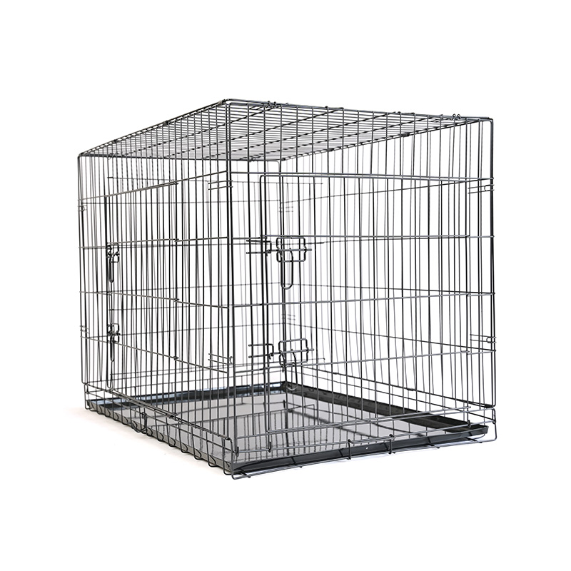 DH016-4 2 Door Iron Tray Metal Pet Cage Dog Crate