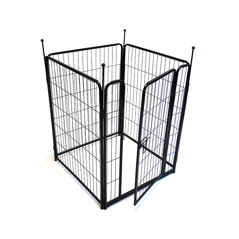 4 Panel Square Folding Portable Metal Pet Exercise Fence With Gate